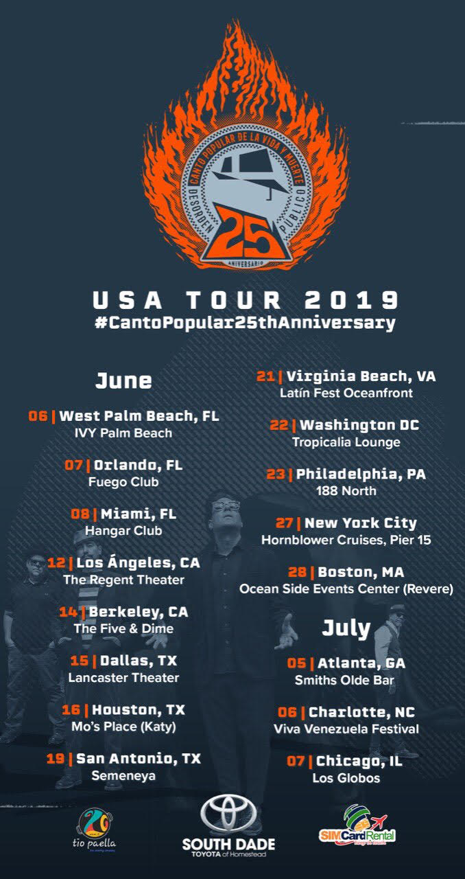 Desorden Público Fechas USA Tour 2019